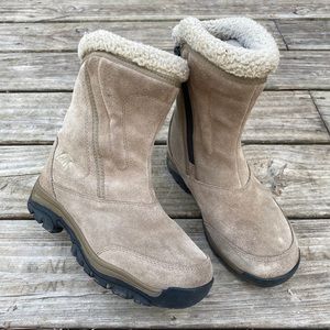 Sorel Waterfall Waterproof Insulated Winter Snow Boots Tan Suede Zip Size 6